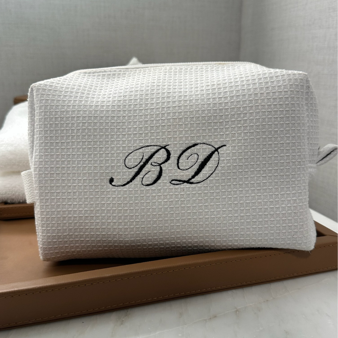 Monogram Waffle Pouch (Initials)