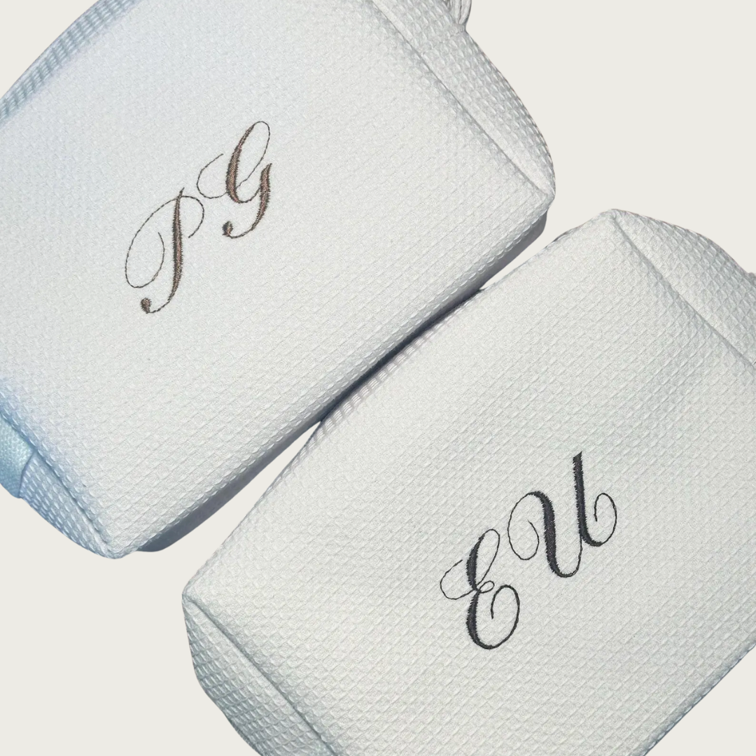 Monogram Waffle Pouch (Initials)