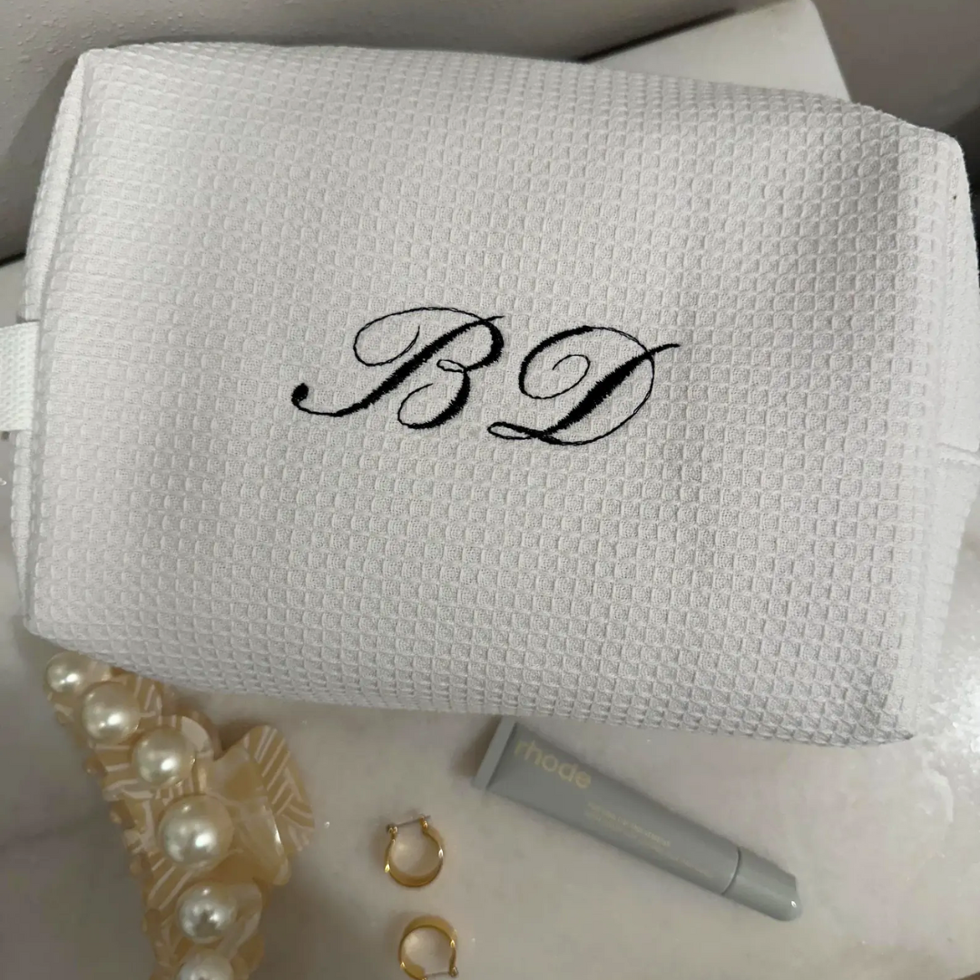 Monogram Waffle Pouch (Initials)
