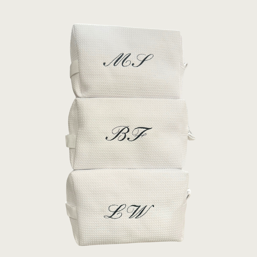Monogram Waffle Pouch (Initials)